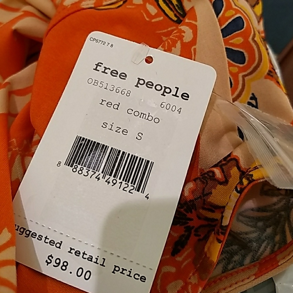 **SOLD**  free people cherry on printed top - Picture 3 of 3